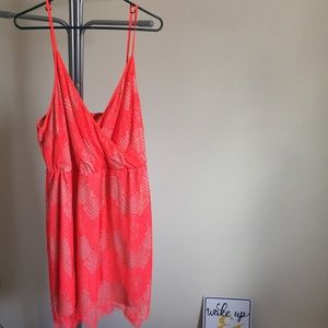 Coral lace dress